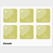 チャートリースフローラ花ブライダルシャワーのお気に入り スクエアシール (シート)