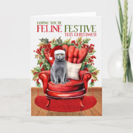 チャートルクスグレークリスマスキャット猫フェスティバル シーズンカード