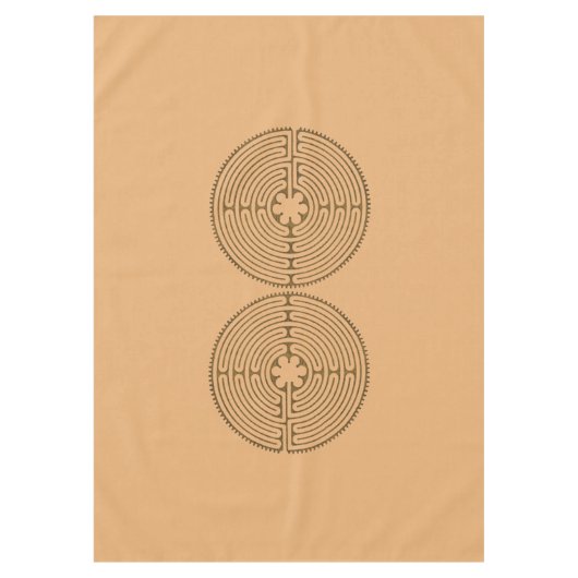 チャートルラビリンスアンティークスタイル+あなたのアイディア テーブルクロス (正面)