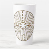 チャートルラビリンス – スピリチュアルシンボルアンティーク1 カフェラテマグ (正面)