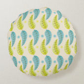 チャートルーズとアクア離れー装飾用クッション ラウンドクッション (裏面)