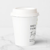 チャートルーズの弓でブライダルシャワーを祝う彼女 紙コップ (正面)