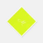 チャートルーズイエローモノグラムの- スタンダードカクテルナプキン (角)