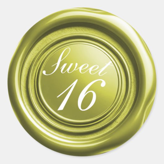 チャートルーズキャンドルワックスシールドリップスウィート16 結婚's ラウンドシール (正面)