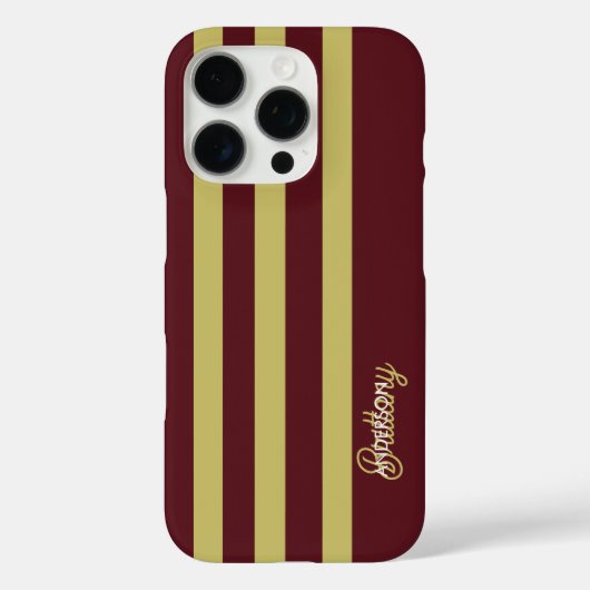 チャートルーズグリーンとバーガンディのストライプ柄  Case-Mate iPhoneケース (裏面)