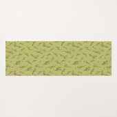 チャートルーズグリーンの野生の花を散らしたもの ヨガマット (裏面(横))