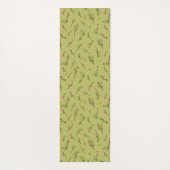 チャートルーズグリーンの野生の花を散らしたもの ヨガマット (裏面)