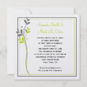 チャートルーズグレーフローラ旋回結婚式招待状 招待状 (正面)