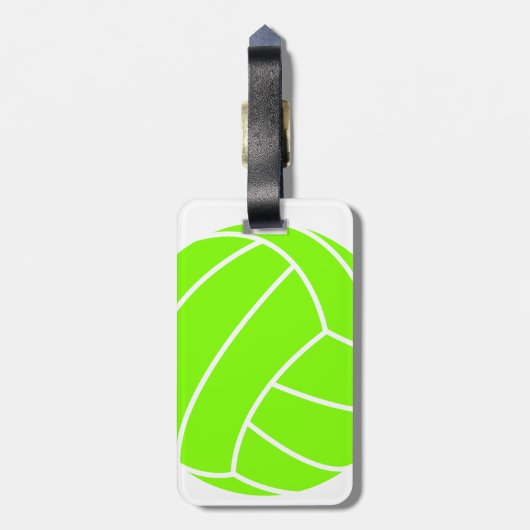 チャートルーズネオングリーンバレーボール ラゲッジタグ (裏面縦)