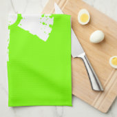 チャートルーズネオングリーン放射性シンボル キッチンタオル (四つ折り)