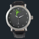チャートルーズネオングリーン 腕時計<br><div class="desc">，チャートレクールーズ， Neon Greenバレエのダンサー，黒と暗い灰色の質感の背景にバレリーナ。バレエを愛する女の子のための可愛いギフト！名前または文字を追加してカスタマイズするこのアイテムで使用されているイメージはライセンスを受け、©グラフィックスFactory.com</div>
