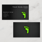 チャートルーズ、ネオン緑のフットプリント 名刺 (正面/裏面)