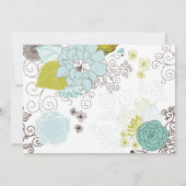 チャートルーズ&ブルーフローラブライダルシャワー招待状 招待状 (裏面)