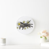 チャートルー猫とデイジー ラウンド壁時計 (ホーム)