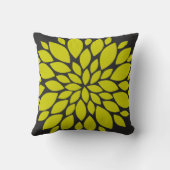 チャートレイズグリーンとグレーフローラバースト クッション (裏面)