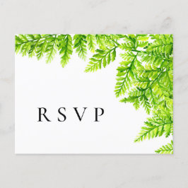 チャートレイズグリーンファーン離れズウェディングRSVP ポストカード