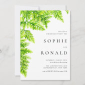 チャートレイズグリーンファーン離れズウッドランド婚約 招待状 (正面)
