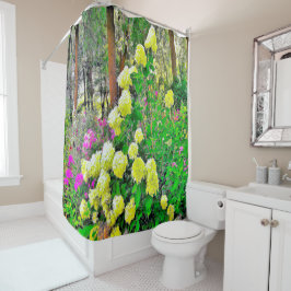 チャートレイズグリーンライムライトアジデンジアガーデン シャワーカーテン