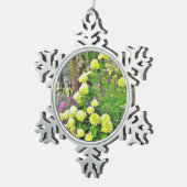 チャートレイズグリーンライムライトアジデンジアガーデン スノーフレークピューターオーナメント (右)