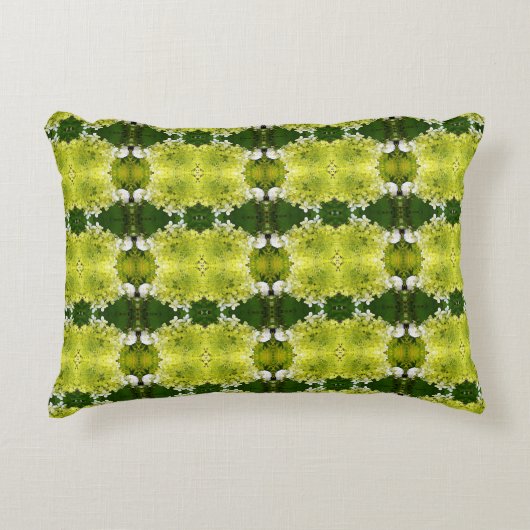 チャートレイズグリーン抽象芸術アジサイ開花パターン アクセントクッション (正面)