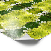 チャートレイズグリーン抽象芸術アジサイ開花パターン フォトプリント (角)