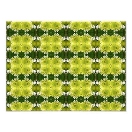 チャートレイズグリーン抽象芸術アジサイ開花パターン フォトプリント (正面)