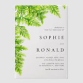 チャートレイズグリーン離れファーンズウッドラ結婚ンド ベラム紙招待状 (正面)