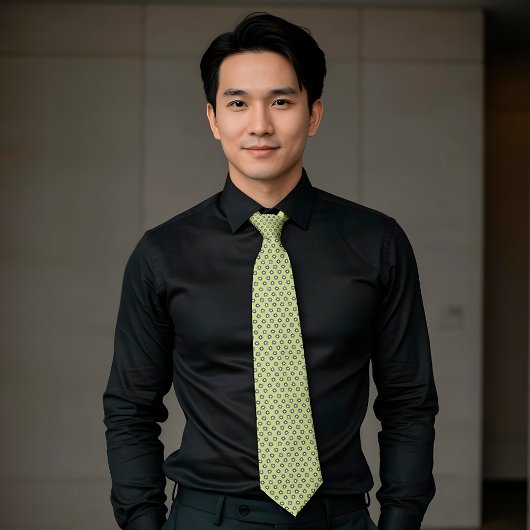 チャートレイズネイビー白い小さな花 ネクタイ