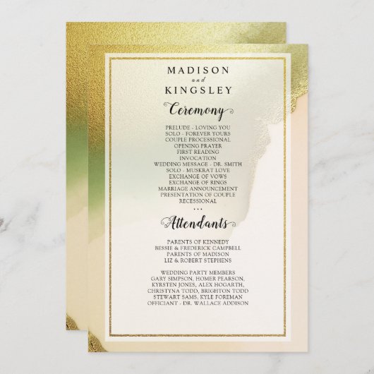 チャートレイズファブ抽象芸術アメージング結婚式 プログラム (正面/裏面)