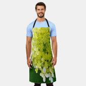 チャートレエレガントーズグリーンライムライトアジサイ エプロン (着用した状態)