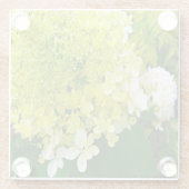 チャートレエレガントーズグリーンライムライトアジサイ ガラスコースター (裏面)