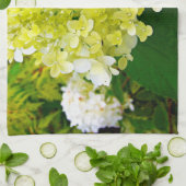 チャートレエレガントーズグリーンライムライトアジサイ キッチンタオル (折り畳み)