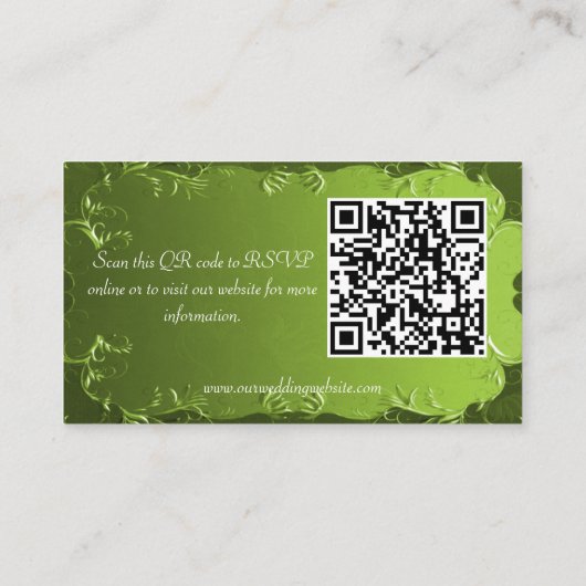 チャートレエレガントーズグリーン結婚ズのウェブサイト エンクロージャーカード (裏面)