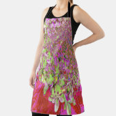 チャートレエレガントーズグリーン、ピンク、青あじさい エプロン (インサイチュ)