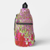 チャートレエレガントーズグリーン、ピンク、青あじさい スリングバッグ (正面)