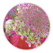 チャートレエレガントーズグリーン、ピンク、青あじさい セラミックノブ (正面)