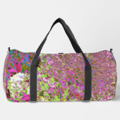 チャートレエレガントーズグリーン、ピンク、青あじさい ダッフルバッグ (正面)