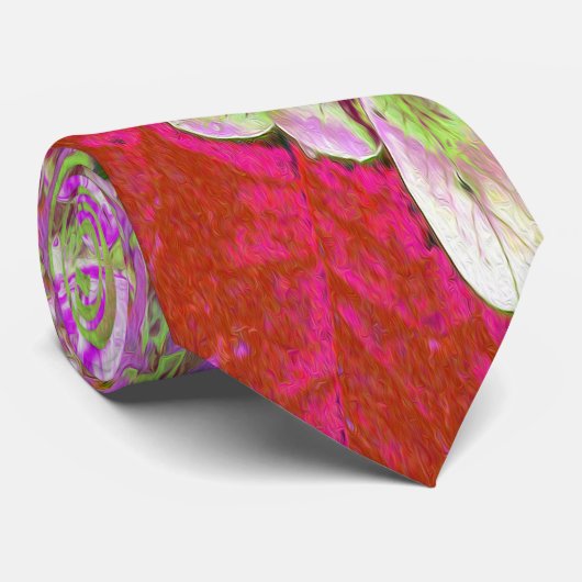 チャートレエレガントーズグリーン、ピンク、青あじさい ネクタイ (ロール)