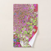 チャートレエレガントーズグリーン、ピンク、青あじさい バスタオルセット (ハンドタオル)