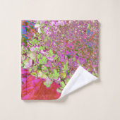 チャートレエレガントーズグリーン、ピンク、青あじさい バスタオルセット (ウォッシュタオル)