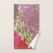 チャートレエレガントーズグリーン、ピンク、青あじさい バスタオルセット (ハンドタオル)