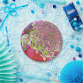 チャートレエレガントーズグリーン、ピンク、青あじさい ペーパープレート (パーティー)