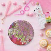 チャートレエレガントーズグリーン、ピンク、青あじさい ペーパープレート (パーティー)