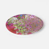 チャートレエレガントーズグリーン、ピンク、青あじさい ペーパープレート (アングル)