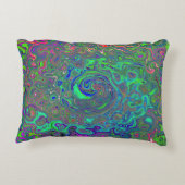 チャートレトリップ(幻覚体験)のようなーズとブルーレトロ液体スワール アクセントクッション (裏面)