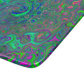 チャートレトリップ（幻覚体験）のようなーズとブルーレトロ液体スワール カッティングボード (角)