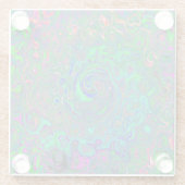 チャートレトリップ(幻覚体験)のようなーズとブルーレトロ液体スワール ガラスコースター (裏面)