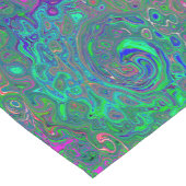 チャートレトリップ(幻覚体験)のようなーズとブルーレトロ液体スワール ショートテーブルランナー (コーナー)