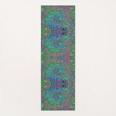 チャートレトリップ(幻覚体験)のようなーズとブルーレトロ液体スワール ヨガマット (正面)