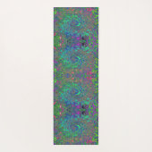 チャートレトリップ(幻覚体験)のようなーズとブルーレトロ液体スワール ヨガマット (裏面)